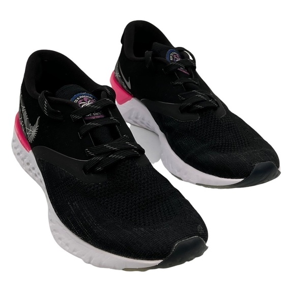 Nike Black Pink Odyssey React Flyknit 2 GPX Running Shoes Size 8.5 Men’s - Picture 1 of 9